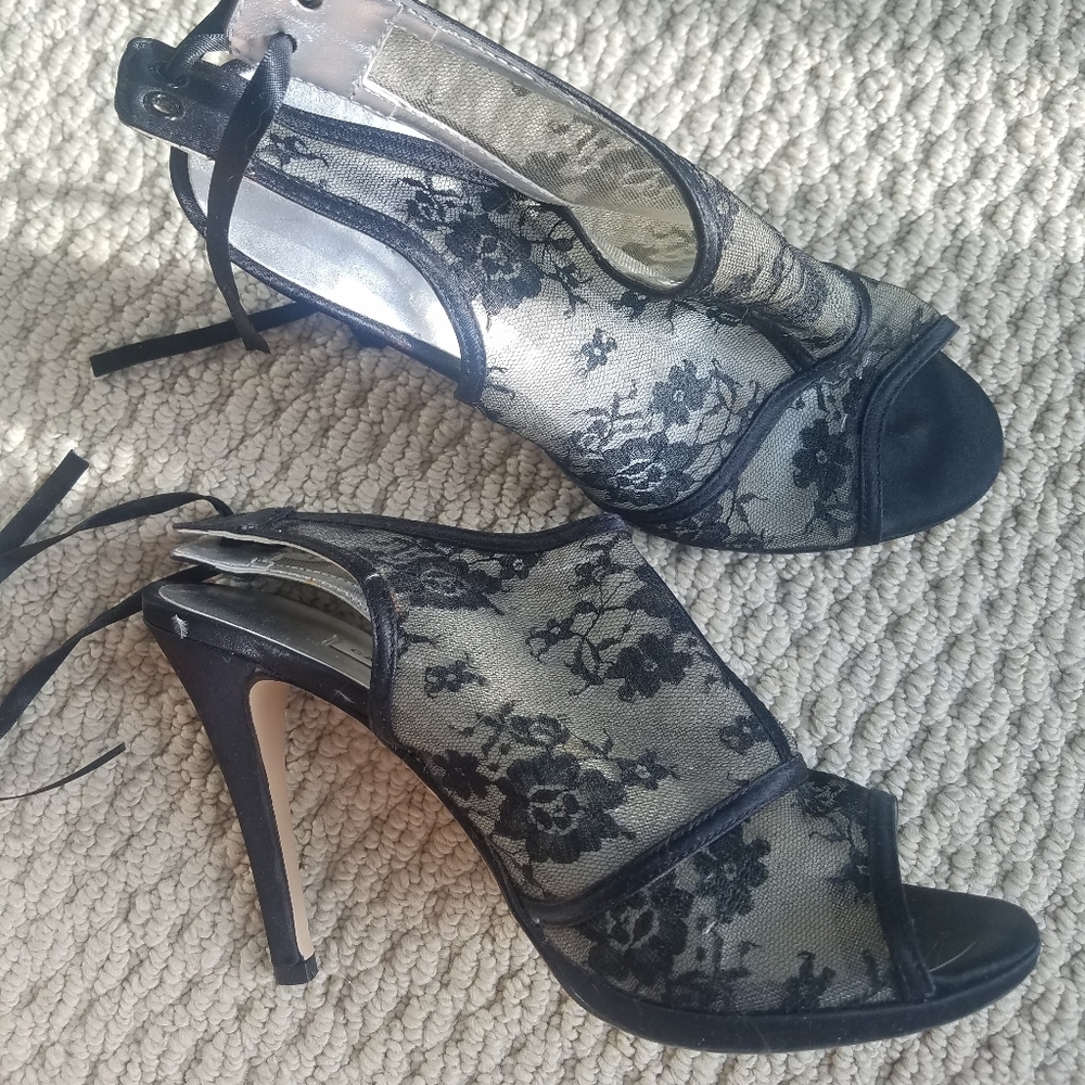 Black Lace Heels